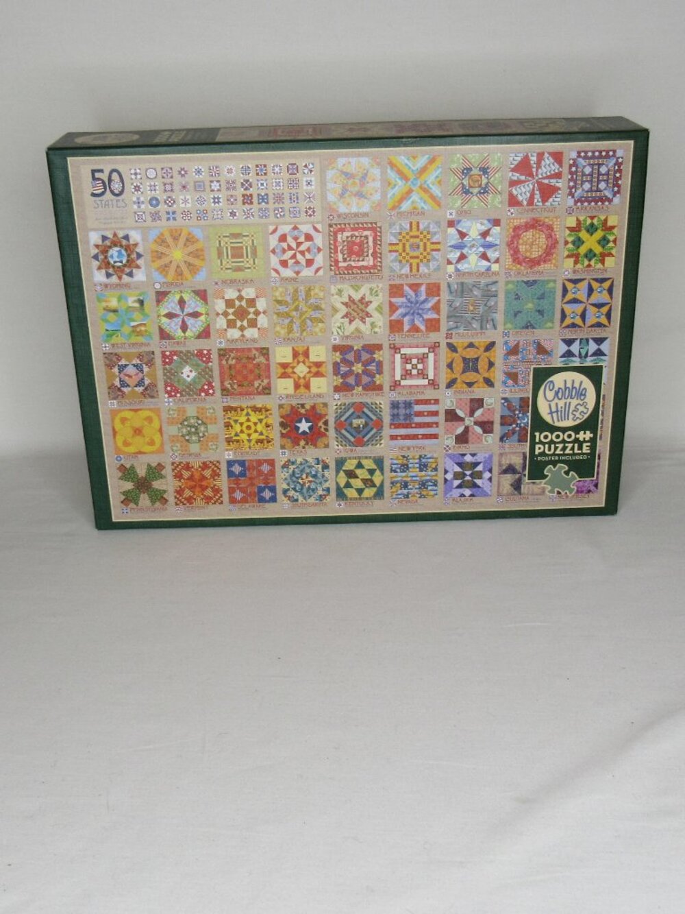 Cobble Hill 50 STATE QUILT BLOCKS 1000 Piece New Puzzle